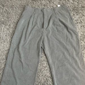 A&F Pleated Grey Trousers